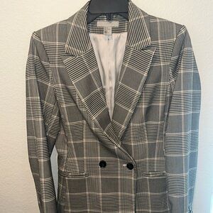 H&M Gray Plaid Blazer